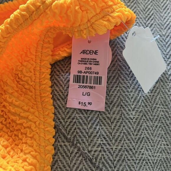NWT Ardene Swim Bright Orange Textured Bikini Set - Picture 8 of 9